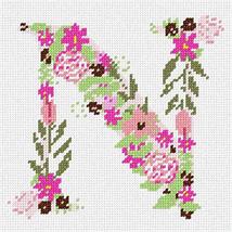 Pepita Needlepoint kit: The Letter N Flowering, 7&quot; x 7&quot; - £39.23 GBP+