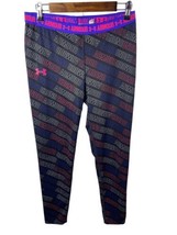 Under Armour Leggings Size Large Girls Youth Black All Over Print Juniors - £25.53 GBP