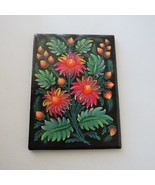 Small Decorative Lacquered Hand Painted Floral Wooden Board Petrykivka S... - £15.98 GBP