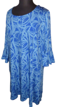 Pioneer Woman  Blue Swirl Print Ruffle Sleeve Dress, Pockets, Plus Size 4XL-24 - $24.99