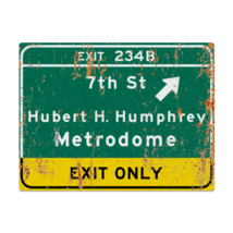 Retro Hubert H. Humphrey Metrodome Minnesota Highway Metal Sign - £18.76 GBP+