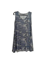 Women&#39;s Gray Camo Print Mini Dress With Pockets Heimish U.S.A. Size XL - £9.49 GBP