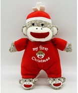 Baby Starters Red Sock Monkey My First Christmas Plush 9 inch Rattle Stu... - $16.82