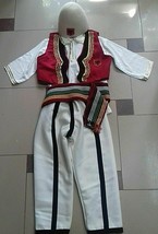 New Albanian Traditional Popular Folk Costume Suit Boys MEN- 12-13 YEAR-HANDMADE - £86.73 GBP