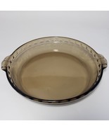 PYREX Amber Glass Deep Dish Fluted Pie Plate. #229. 9.5&quot; x 2&quot;. 24 cm. - £7.77 GBP