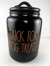 Rae Dunn “Tricks For Dog Treats” Ceramic Canister Halloween Black - $10.99