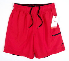 Speedo Red Brief Lined Water Shorts Swim Trunks Men&#39;s NWT - £43.11 GBP