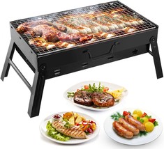 Portable Charcoal Grill, Bbq Small Foldable Barbecue Charcoal Grill For Outdoor - £34.06 GBP