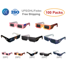 UPS Free Shipping 100PCs Solar Eclipse Glasses AAS Approved CE and ISO Certified - £71.17 GBP