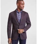 Bar III Men&#39;s Slim-Fit Herringbone Burgundy Stretch Sport Coat-44S - €51,35 EUR