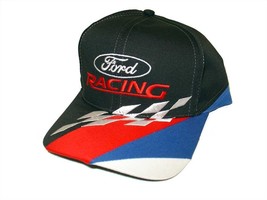 OLD VTG Ford Racing NASCAR Red, White,Blue on a Black Ball cap w/tags  - £15.72 GBP