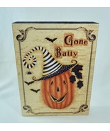 Halloween Gone Batty Wall Box Sign Shelf Sitter Bats Jack O Lantern  - $21.81 CAD
