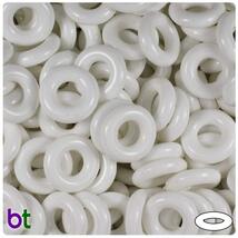 BeadTin Bright White Opaque 16mm Ring Craft Beads (100pcs) - $3.39