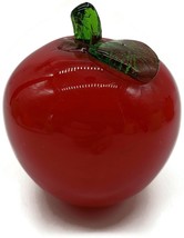 Red Glass Apple Fruit Figurine Kitchen Dining Room Decoration - £7.58 GBP