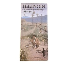 Vintage Road Map Illinois Official Highway Map 1985-1986 - £9.43 GBP