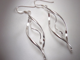 Helix with Dangling Curly-Q 925 Sterling Silver Dangle Earrings - £10.78 GBP