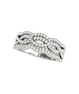 14K white gold curved diamond ring/Round diamond dress ring/statement ri... - £1,475.48 GBP+