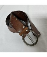 BANANA REPUBLIC Women’s Brown Studded Belt W/ Brass Buckle Size Medium - $34.16 CAD