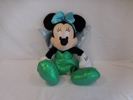 Disneyland parks Theme Minnie Mouse Tinkerbell Stuffed Plush Green 16&quot; - £12.16 GBP