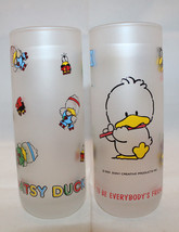 Patsy Duck Sony Creative Products Inc Set of 2 Tall Frosted Glass 1987 1... - £57.69 GBP