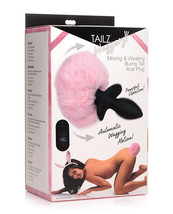 Tailz Waggerz Moving &amp; Vibrating Bunny Tail Anal Plug W/remote - Pink/black - £65.85 GBP