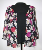 Studio Liz Claiborne 2 Piece Blouse + Camisole Cami Size 12 Flowers Flor... - £25.43 GBP