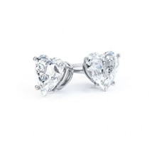 1Ct Heart Cut CZ Diamond Gorgeous Women&#39;s Stud Earrings 14K White Gold Finish - £8.02 GBP