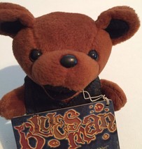  Grateful Dead Bean Bear, by Liquid Blue, Blues Man brown teddy bear,black vest  - £19.75 GBP