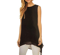 Nuevo Fever Mujer &#39; Doble Capa Tanque, Negro - £7.84 GBP