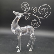 Clear Acrylic Deer Fanciful Antlers Figure Ornament Christmas Holiday Home Decor - £11.66 GBP