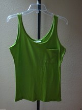 New Alfani Intimates Women&#39;s Raw Edge W/ Pocket Pajama Lounge Tank Top Green S - £7.77 GBP