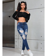 Ripped Skinny Jeans – Light Wash, Casual &amp; Party Ready - $47.57 CAD