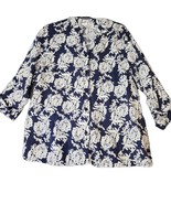 Marisa Christina Tunic Top Women&#39;s Sz 1X Linen Boho Paisley Floral Print... - $29.78 CAD
