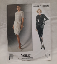 90&#39;s Vogue American Designer Albert Nipon 2492 Dress W/ Slit &amp; Top Sz 12... - $10.84