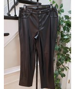 Joie Women&#39;s Black Solid 100% Polyester Faux Leather Straight Leg Pants 8 - $51.45 CAD