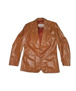 Vintage 1970’s Chess King Cognac Brown Leather Jacket Sport Coat Sz 44 - $65.14 CAD