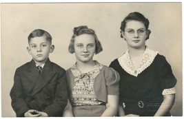 RPPC Real Photo Postcard of Children 17, 12, &amp; 7 Named on Back 1927-1940... - £6.76 GBP