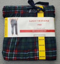 Lucky Brand Sleep Fleece Pants Men&#39;s M Multi Plaid Cloud Soft Elastic Wa... - $21.29