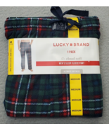 Lucky Brand Sleep Fleece Pants Men&#39;s M Multi Plaid Cloud Soft Elastic Wa... - $395.23 MXN