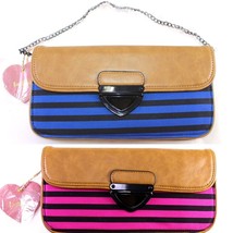 IMoshion Flora 7571C Clutch Tote Purse  Pink or Blue Striped NWT Bag - £7.00 GBP+