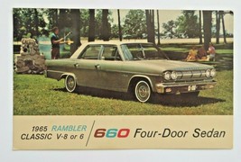 1965 Rambler Classic 660 Four Door Sedan AM Advertising Postcard - $4.99
