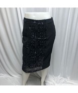 Worthington Skirt Womens Size 10 Black Sequin Embellished Straight Lined... - $17.63