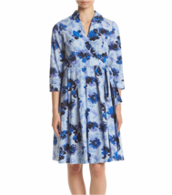 New Ivanka Trump Blue Floral Cotton Midi Dress Size 14 $129 - £53.28 GBP