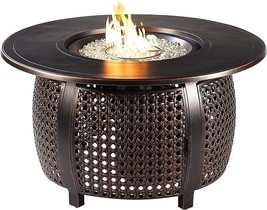 Aluminum 57,0000 Btu 44 In. Round Propane Black Fire Pit Table With Fire Beads,  - £1,768.01 GBP