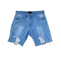 Forever 21 Men’s Blue Denim Cut Off Distressed Jean Shorts Size 34 - $23.12