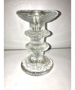 MCM 70s Art IITTALA TIMO SARPANEVA CANDLE HOLDER 2 RINGS CRYSTAL FINLAND... - $62.97