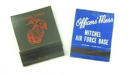 2 Vintage Matchbooks Marine Camp LeJeune &amp; Mitchel Air Force Base Officers Mess - £15.71 GBP