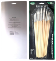 Royal Langnickel Round White Taklon Brush Set 12 Pc Round Acrylic Oil Paint New - £5.38 GBP