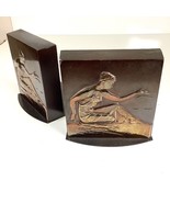 Vtg MCM Lady Liberty Justice Scales Art Nouveau Deco Bookends Brass Lawyer - $66.98 CAD
