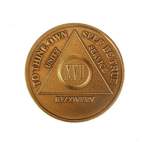 thumbnail image 2 of 41 Year AA Sobriety Medallion - Bronze Recovery Chip With Serenity Prayer 2 of 11